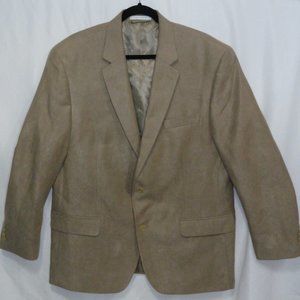 Andrew Fezza Blazer Sports Coat Jacket Dark Tan Men's Size 46R Soft High Sheen